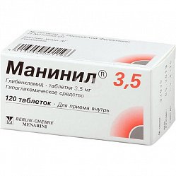 Манинил 3.5 таб 3.5 мг №120