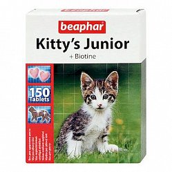 Беафар таб д/котят Kittys Junior №150 с биотином (сердечки)