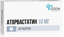 Аторвастатин таб п/пл/о 10 мг №90